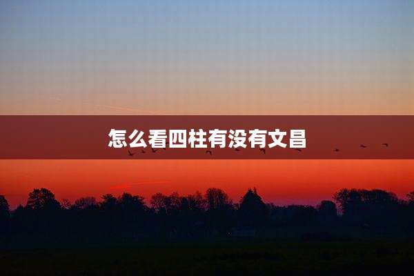 怎么看四柱有没有文昌