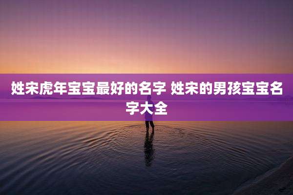姓宋虎年宝宝最好的名字 姓宋的男孩宝宝名字大全