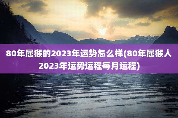 80年属猴的2023年运势怎么样(80年属猴人2023年运势运程每月运程)