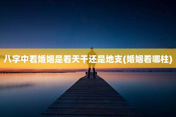 八字中看婚姻是看天干还是地支(婚姻看哪柱)