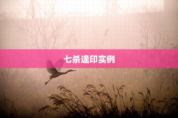 七杀逢印实例