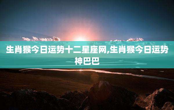 生肖猴今日运势十二星座网,生肖猴今日运势神巴巴
