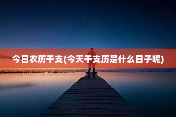 今日农历干支(今天干支历是什么日子呢)
