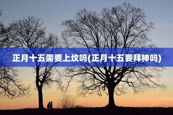 正月十五需要上坟吗(正月十五要拜神吗)