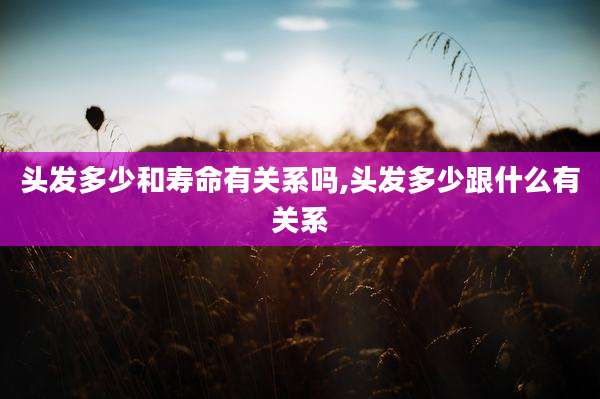 头发多少和寿命有关系吗,头发多少跟什么有关系