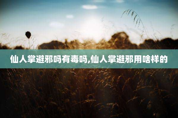 仙人掌避邪吗有毒吗,仙人掌避邪用啥样的