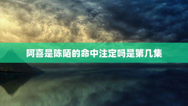 阿喜是陈陌的命中注定吗是第几集