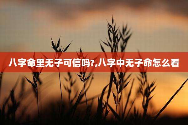 八字命里无子可信吗?,八字中无子命怎么看