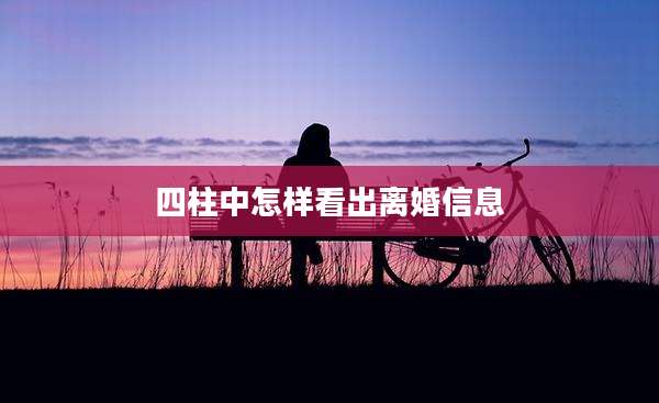 四柱中怎样看出离婚信息