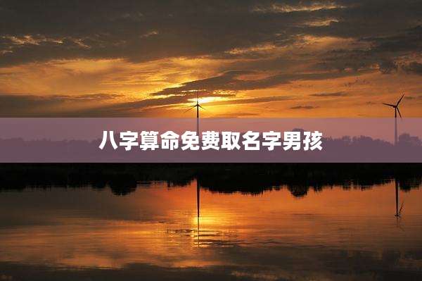 八字算命免费取名字男孩