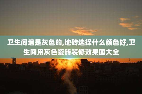 卫生间墙是灰色的,地砖选择什么颜色好,卫生间用灰色瓷砖装修效果图大全