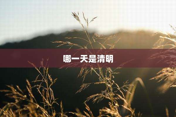哪一天是清明