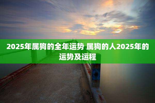 2025年属狗的全年运势 属狗的人2025年的运势及运程