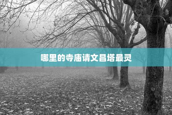 哪里的寺庙请文昌塔最灵