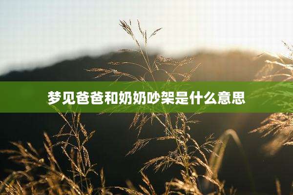 梦见爸爸和奶奶吵架是什么意思