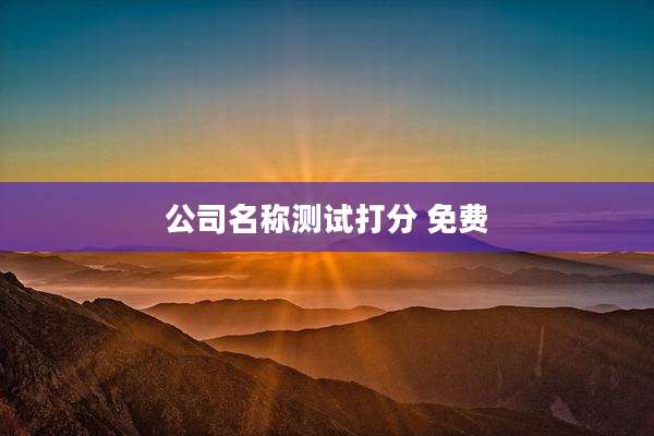 公司名称测试打分 免费