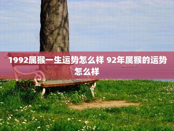 1992属猴一生运势怎么样 92年属猴的运势怎么样