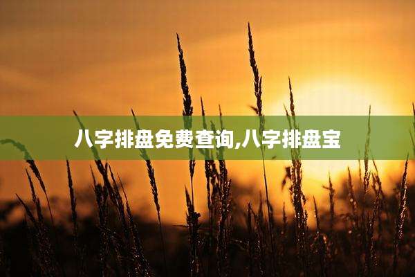 八字排盘免费查询,八字排盘宝