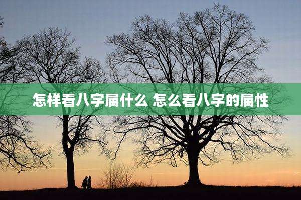 怎样看八字属什么 怎么看八字的属性
