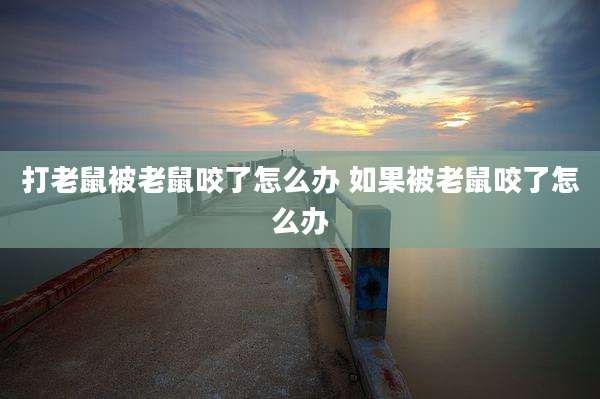 打老鼠被老鼠咬了怎么办 如果被老鼠咬了怎么办