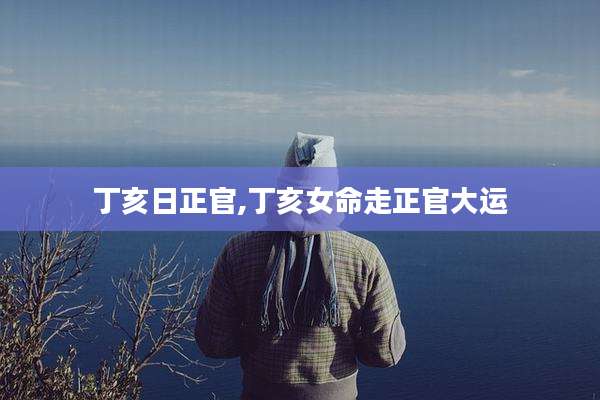 丁亥日正官,丁亥女命走正官大运