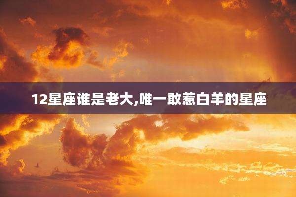 12星座谁是老大,唯一敢惹白羊的星座