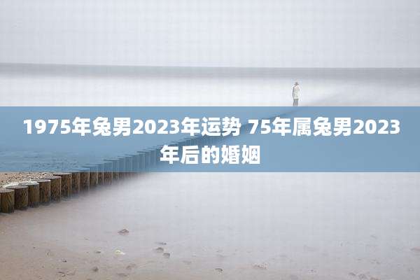 1975年兔男2023年运势 75年属兔男2023年后的婚姻