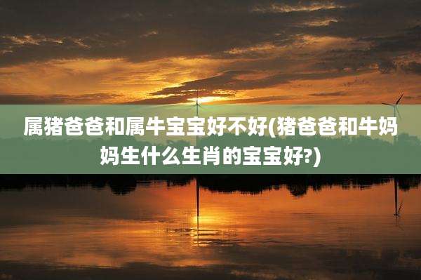 属猪爸爸和属牛宝宝好不好(猪爸爸和牛妈妈生什么生肖的宝宝好?)