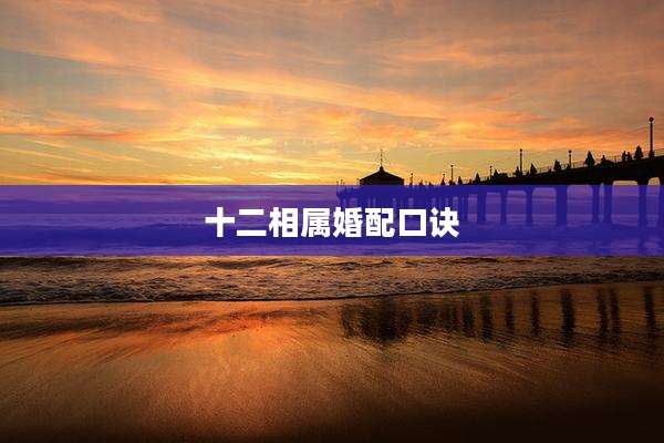 十二相属婚配口诀