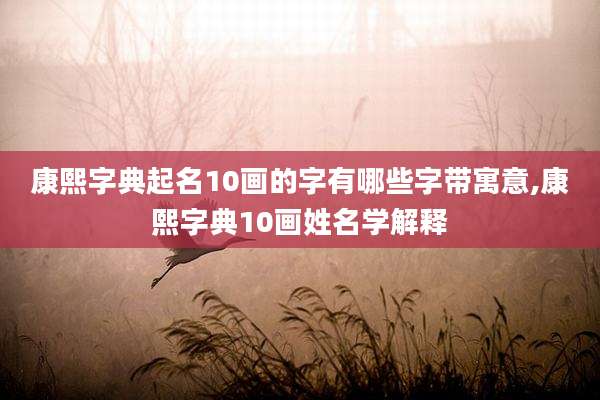 康熙字典起名10画的字有哪些字带寓意,康熙字典10画姓名学解释