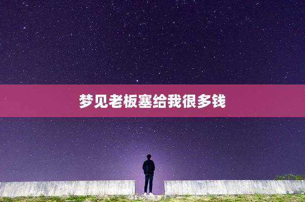 梦见老板塞给我很多钱