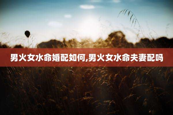 男火女水命婚配如何,男火女水命夫妻配吗