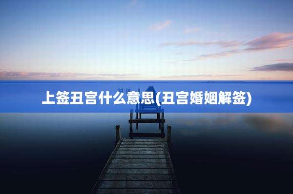 上签丑宫什么意思(丑宫婚姻解签)