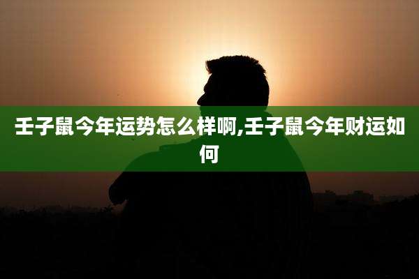壬子鼠今年运势怎么样啊,壬子鼠今年财运如何