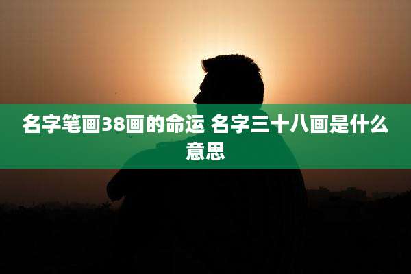 名字笔画38画的命运 名字三十八画是什么意思