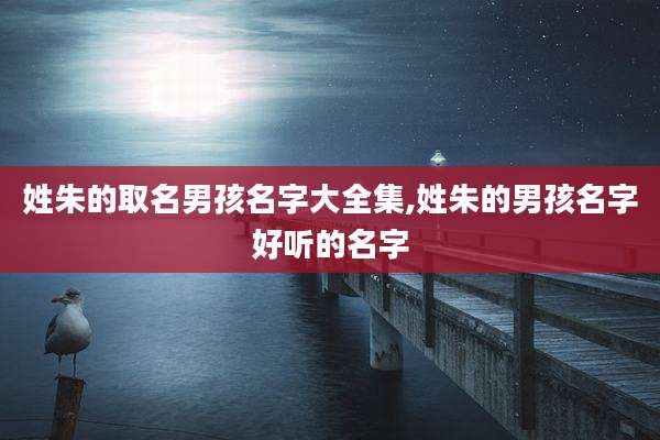 姓朱的取名男孩名字大全集,姓朱的男孩名字好听的名字
