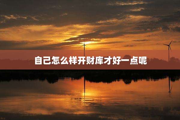 自己怎么样开财库才好一点呢