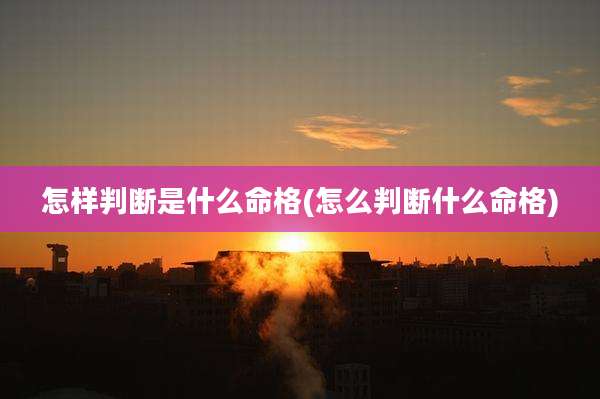 怎样判断是什么命格(怎么判断什么命格)