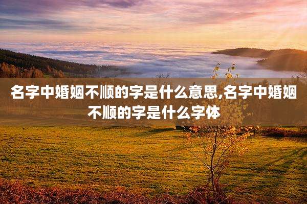 名字中婚姻不顺的字是什么意思,名字中婚姻不顺的字是什么字体
