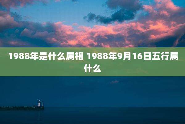 1988年是什么属相 1988年9月16日五行属什么