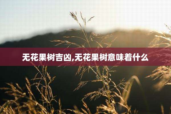 无花果树吉凶,无花果树意味着什么