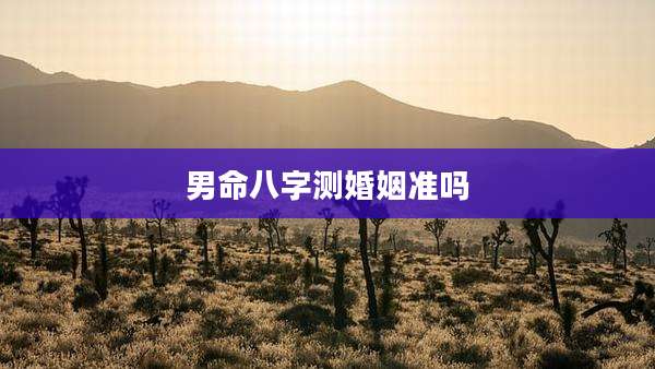 男命八字测婚姻准吗