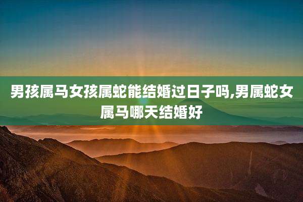 男孩属马女孩属蛇能结婚过日子吗,男属蛇女属马哪天结婚好