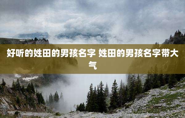 好听的姓田的男孩名字 姓田的男孩名字带大气
