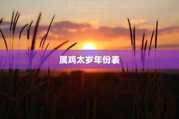 属鸡太岁年份表