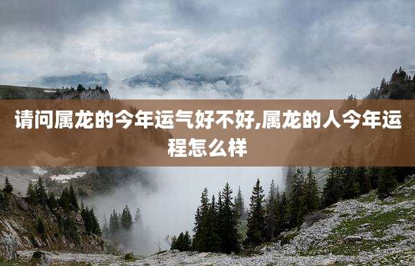 请问属龙的今年运气好不好,属龙的人今年运程怎么样