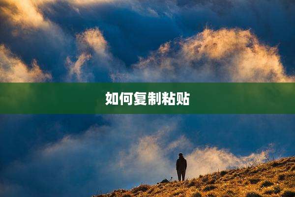 如何复制粘贴