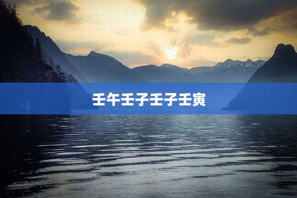壬午壬子壬子壬寅
