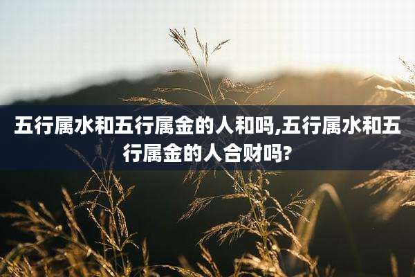 五行属水和五行属金的人和吗,五行属水和五行属金的人合财吗?