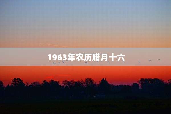 1963年农历腊月十六